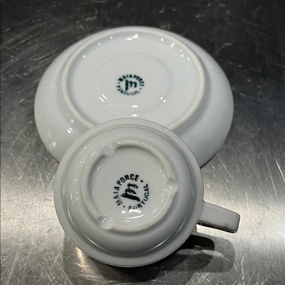 White Espresso Cup and Saucer Set - Picture 2 of 3